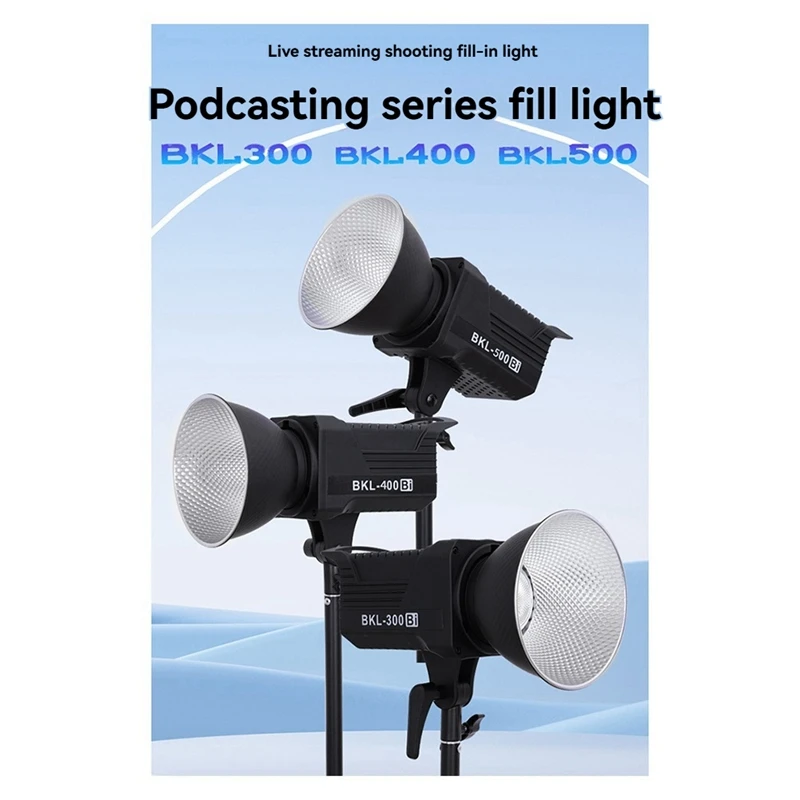 300W Bi LED Video Light, Continuous LED Lighting with 2.4G Wireless Remote for Portrait, Outdoor Photographic US Plug-AD23