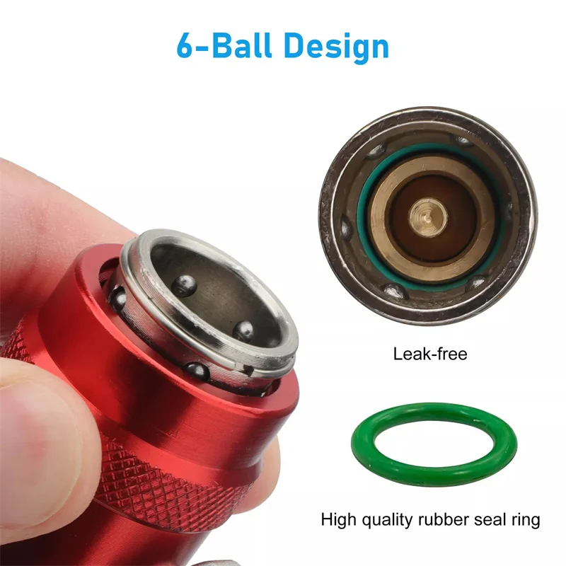 

2Pcs R1234yf Quick Connector Adapter Auto AC High/Low Side R1234yf Quick Couplers Refrigerant Adapters Conversion Kit