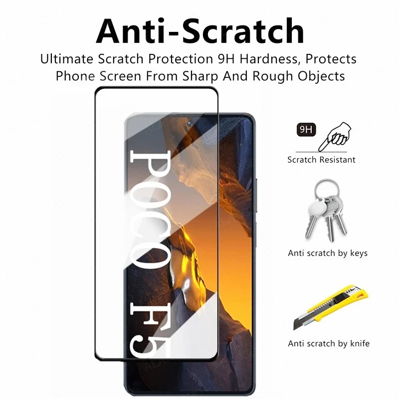 2in1 Tempered Glass For Xiaomi Poco F5 Pro Camera Lens Screen Protector For Xiaomi Poco X5 Pro F5 X5 pro Lens Protective Glass