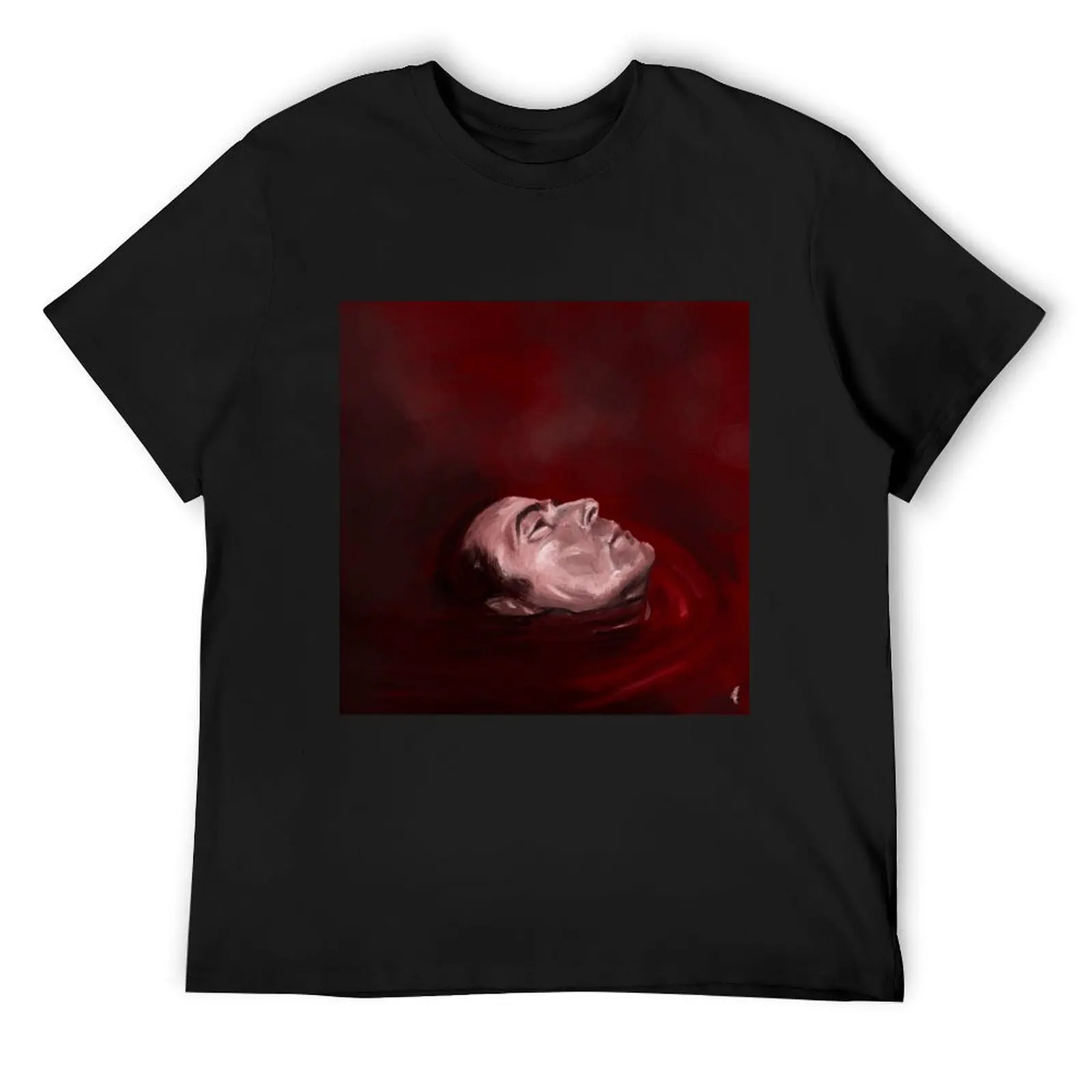 

Dracula floating in blood (Claes Bang) T-Shirt blanks blue archive heavy weight t shirts for men