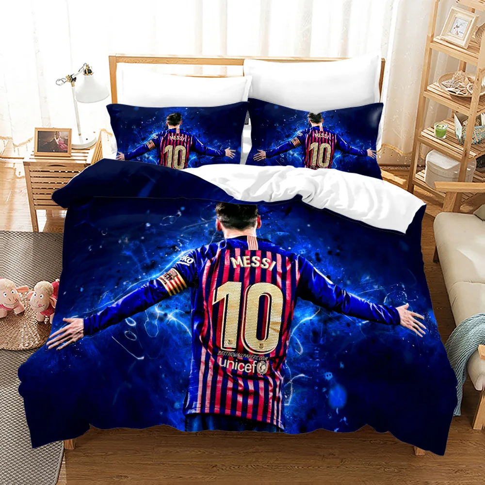 

Footballer 3PCS Single-sided Printed Series Bedding Set Duvet Comfortable Breathable Cover s Sheet Bedspreads