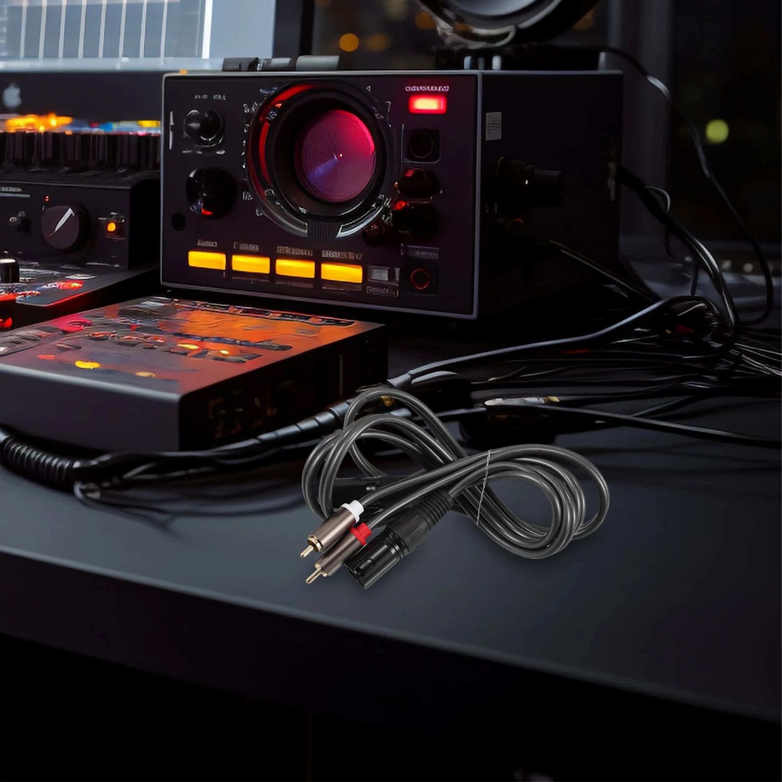 

Dual Rca To Dual Xlr Male Audio Cable For Power Amplifiers Mic Equipment Stable Sound Transfer Durable Connector Interference