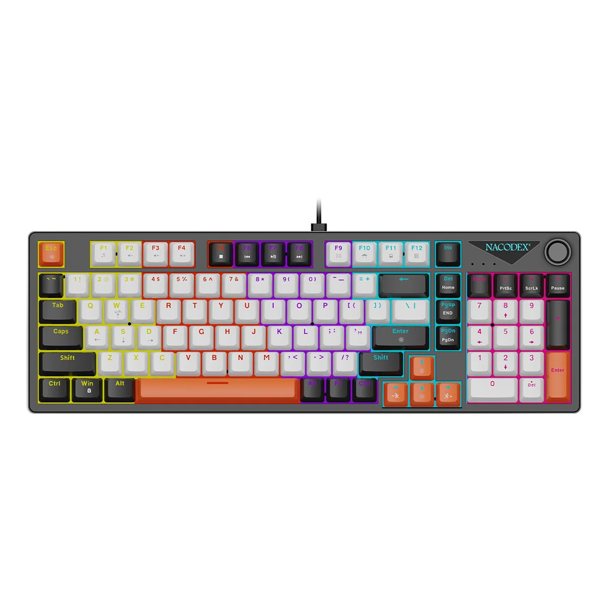 AJAZZ NK98 Gaming-Tastatur, kabelgebundene Version, vollständig hot-swappable, 98 Tasten, kompatibel mit Windows Vista/XP/7/8/10/17, Mac