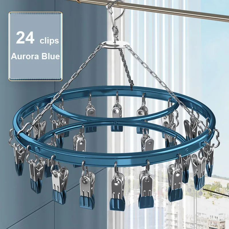 Windproof Aluminum Alloy Socks Rack Dryer Underwear Hanger Closet Organizer Balcony Sock Shelf Storage