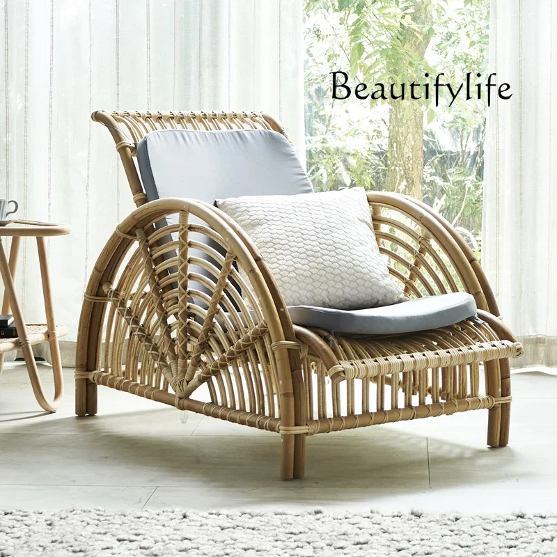 

Nordic Simple Rattan Simple Bed & Breakfast Inn Adult Leisure Chair Leisure Living Room Adult Rocking Chair