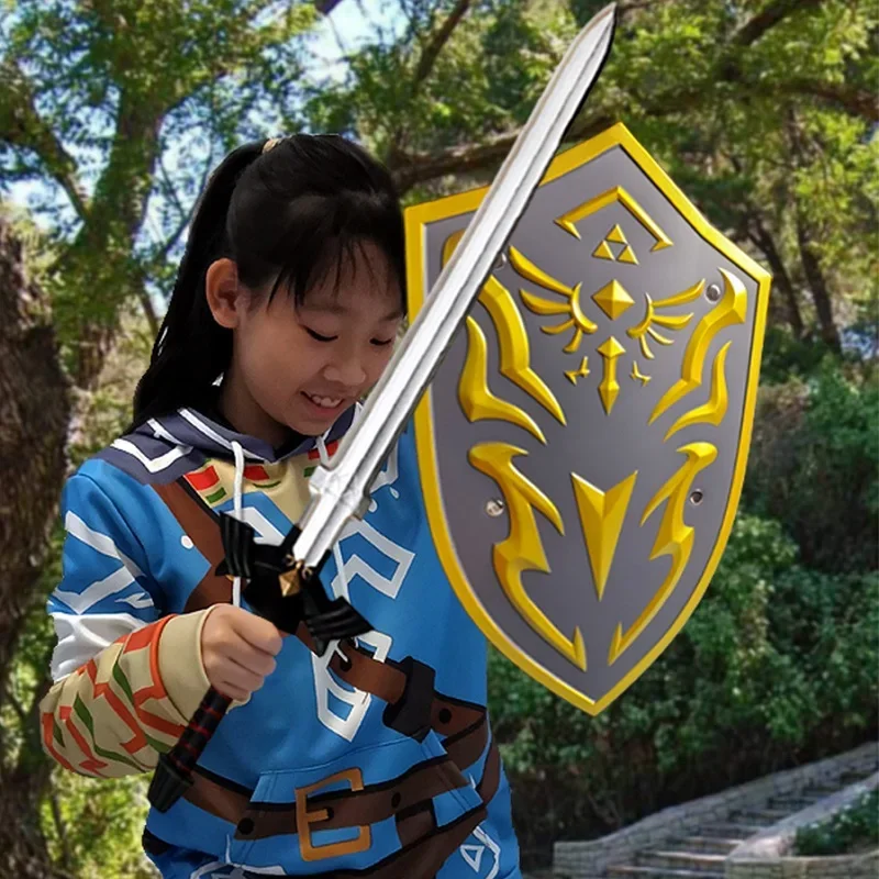 Juego Breath of the Wild Shield 1:1 Princes Link Shield arma Cosplay regalo juego de rol regalo PU juguetes de goma Halloween Prop