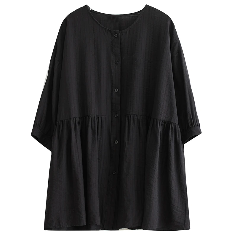 Plus Size Damen irt Korean Sle Loose Fit Bauchbedeckung Fleisch Concealing Abnehmen Sommer High-End Feel Seven Sve Länge