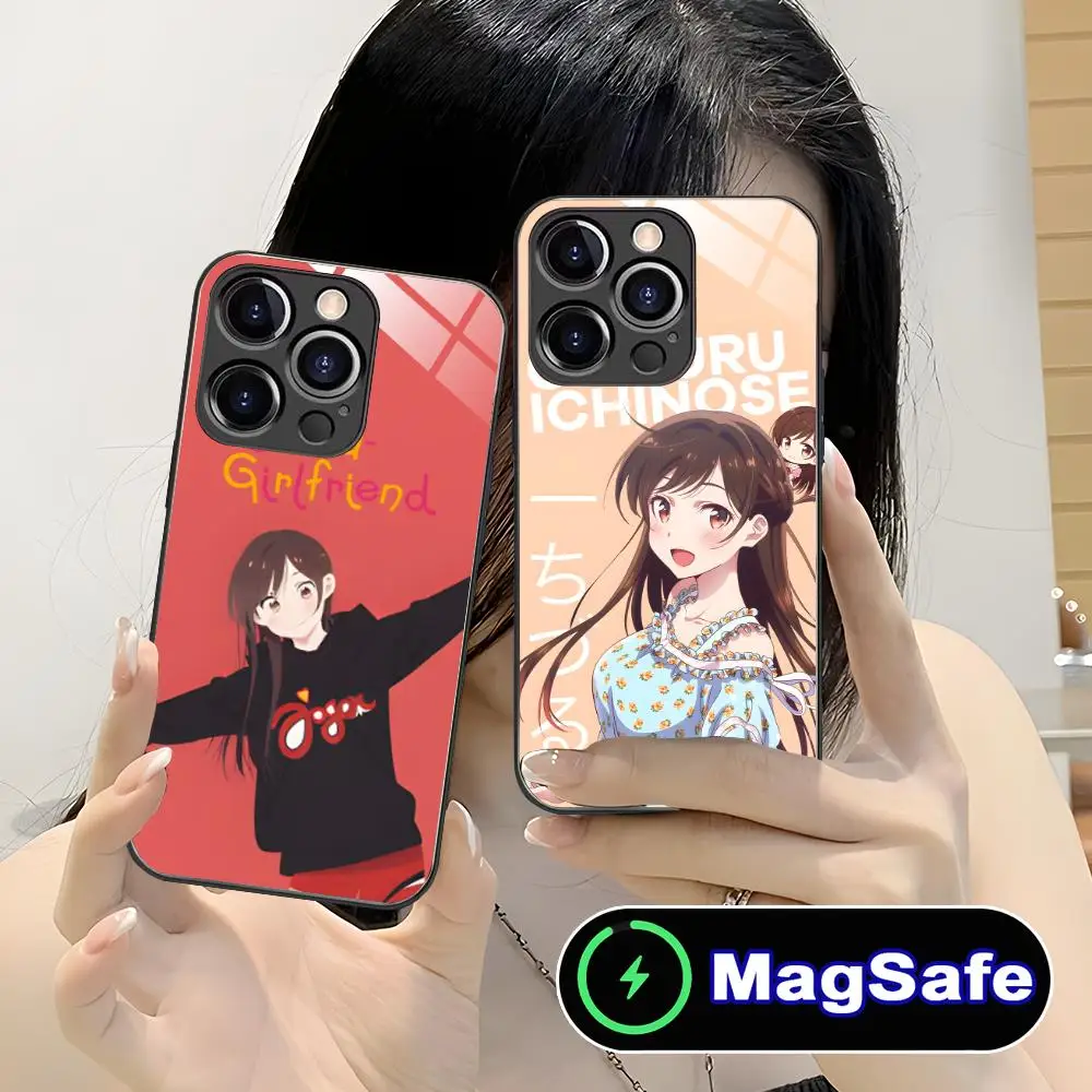 

Anime Rent Girlfriend Phone Case for iPhone 16 15 14 13 12 11 Pro Max Plus Mini MagSafe Glass Colour Printing Pretty Cellphones