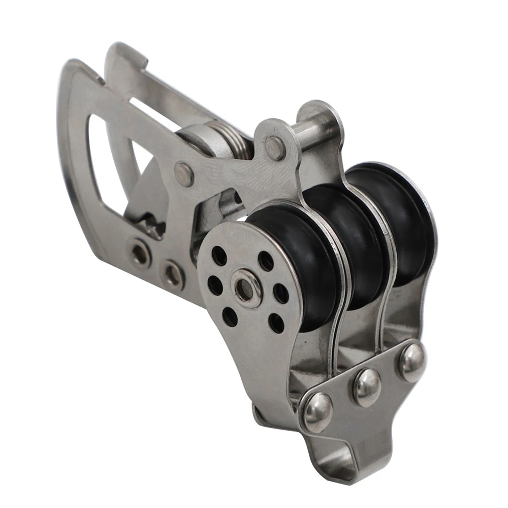 1 Piece Stainless Steel Corrosion Resistant Locking Nylon Pulley Block for Sailboat Marine Deck Hardware