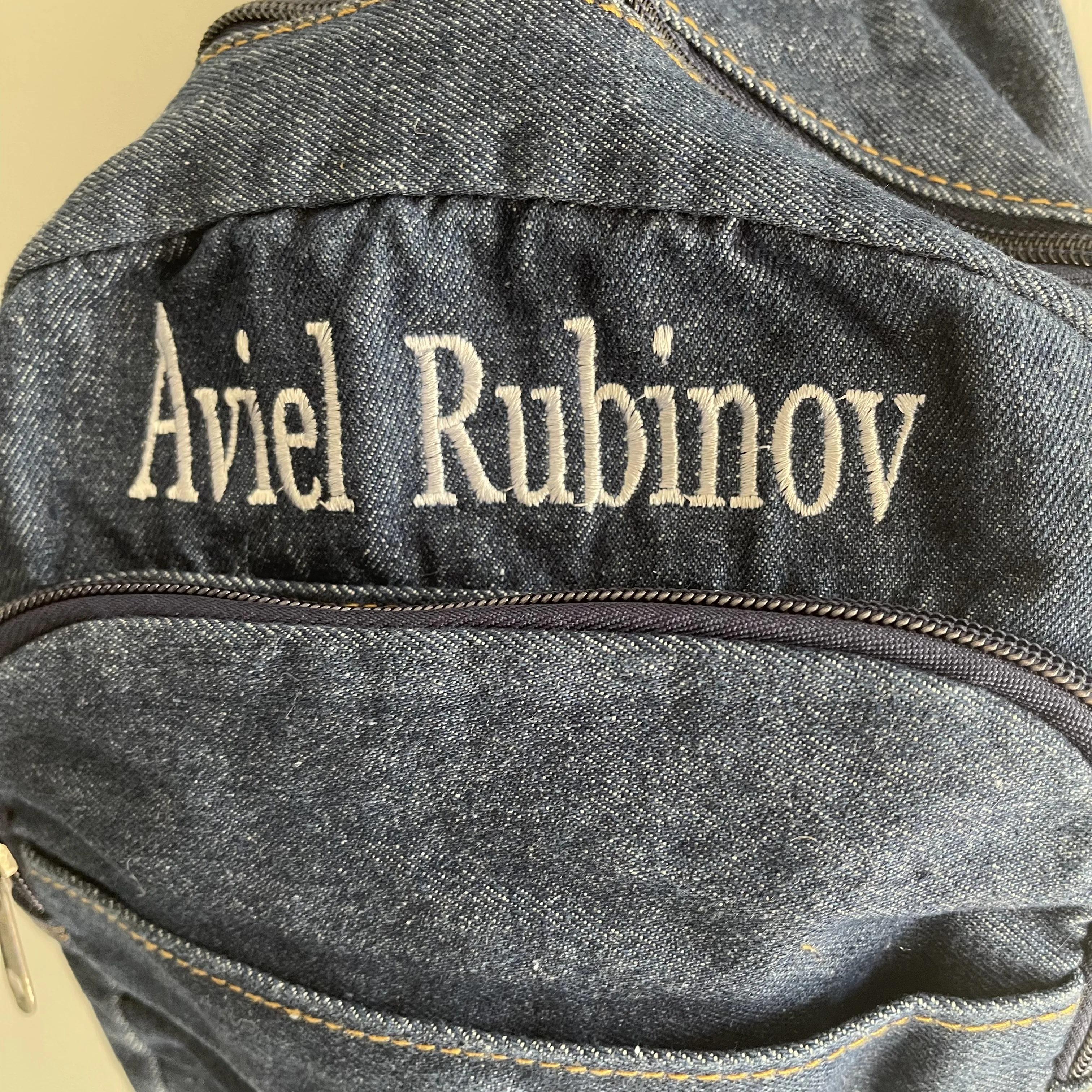 Women Denim Backpack Custom Embroidered Name Student Outgoing Shoulder Bag Personalized Simple Denim Small Backpacks Unique Gift