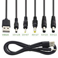 5V USB type A Male to DC 3.5 1.35 4.0 1.7 5.5 2.1 5.5 2.5mm male plug extension power cord supply Jack cable connector