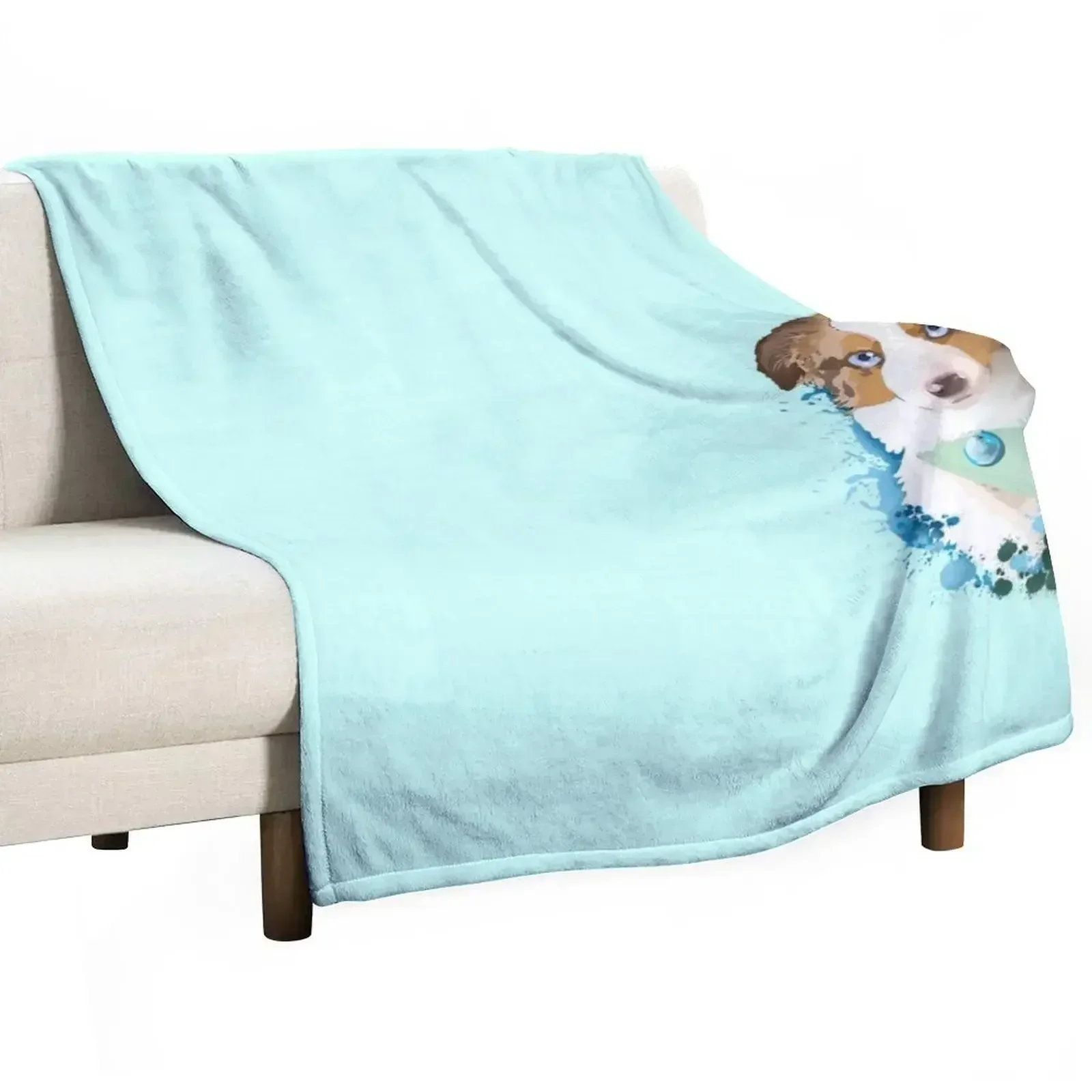 

margot blue dog Throw Blanket Soft Solid Color Blanket for Couch Bed