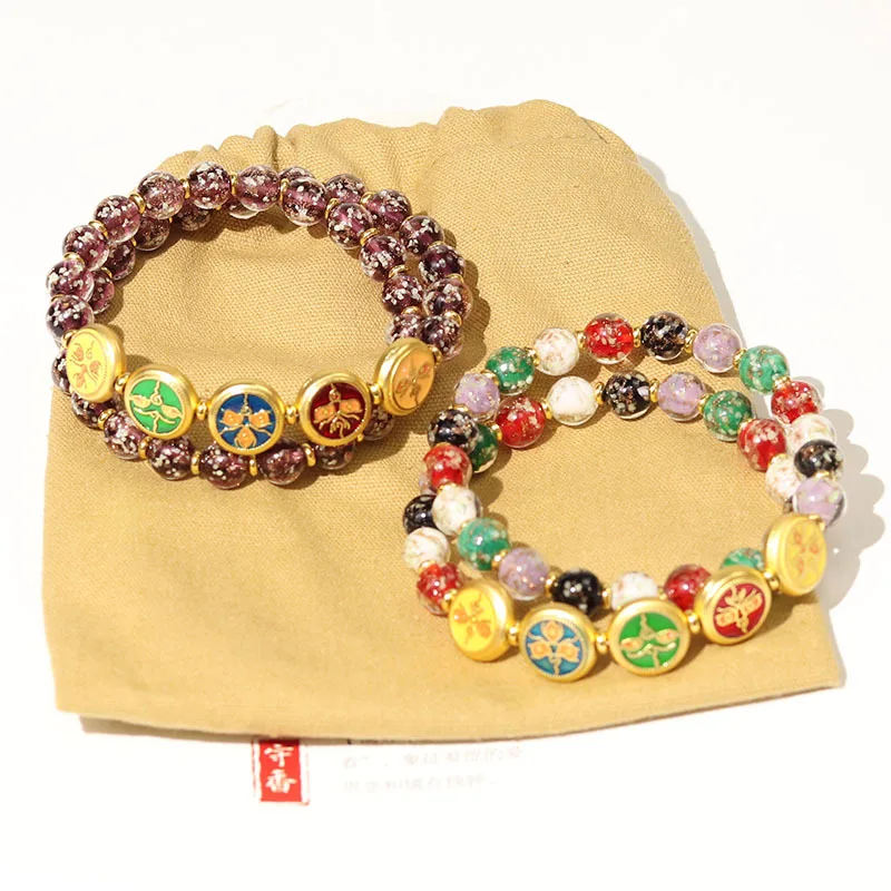 2026 Five Way Wealth God Bracelet for Women: Luminous Incense Ash Glazed Buddhist Beads, High-End Gift