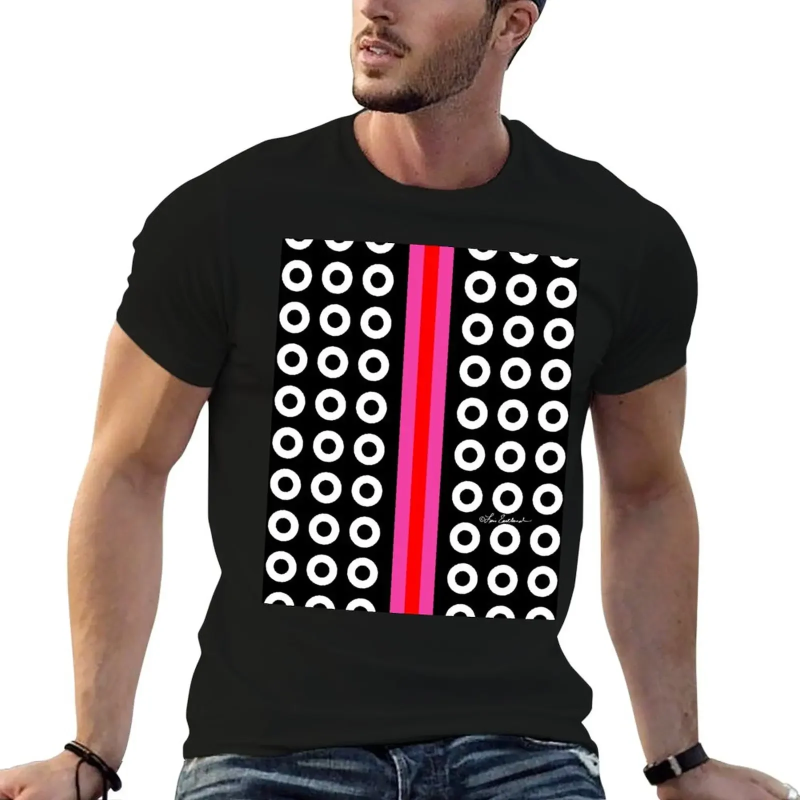 Dots and Stripes T-Shirt vintage graphic tee Short sleeve tee mens graphic t-shirts anime