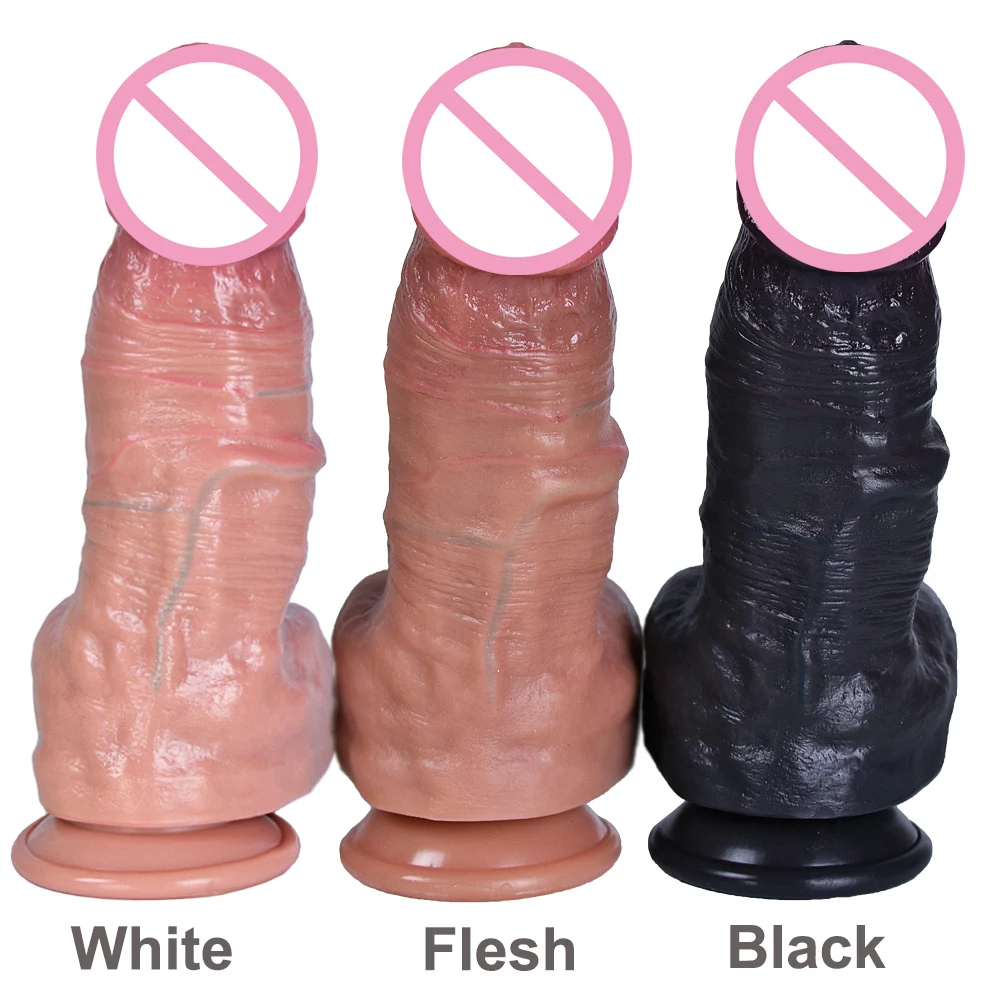 Huge Real Man Dildo Silicone Dick Male Artificial Rubber Penis Strapon Sex Toys for Women  Anal Plug Vaginal G-spot Masturbation