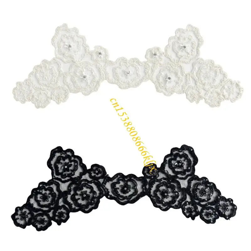 

Embroidery Flower Sequins Sewing On Patches For Garment Decoration Breathable Craft Project Applique Decorative Accessory 066C