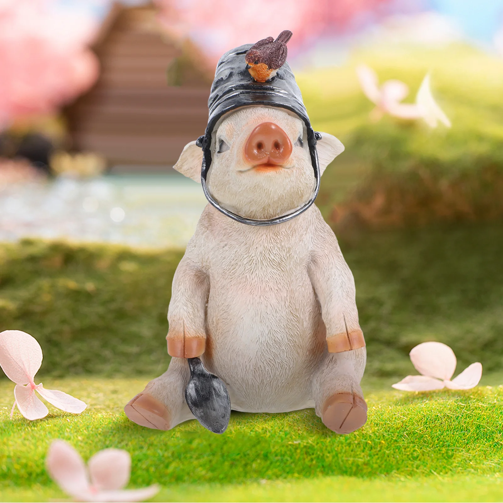 

Pig Resin Statue Lovely Creative Decorative Garden Outdoor Landscape Pig Figurines Resin Craft Ornament Garden Ornament