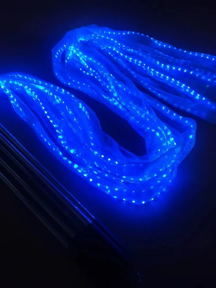 Nastri da palestra luminosi colorati danza Rgb Glow Led Poi Ribbon LED nastro da ginnastica ritmica per puntelli a mano di danza del ventre