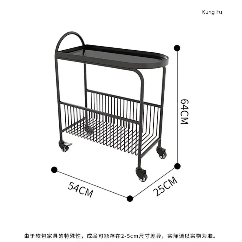 Glass Wheels Metal Coffee Table Modern Black Organizer Shelf Simple Coffee Table Standing Storage Mesa Home Furniture