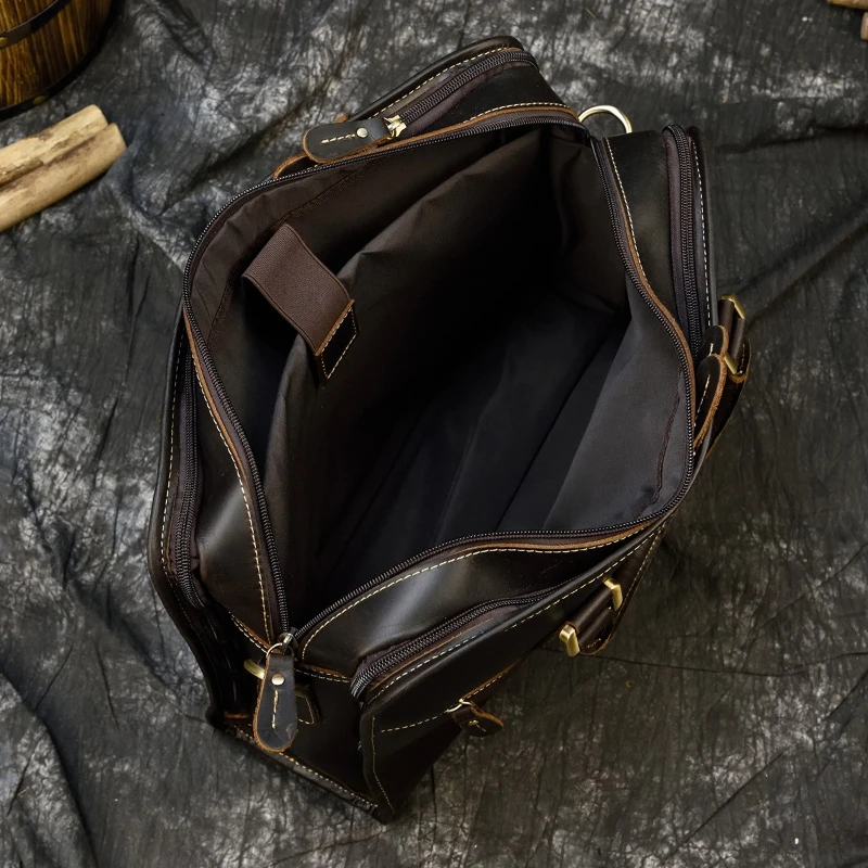 رجل التنقل حقائب ريترو متعددة الوظائف موضة حقائب السفر التعبئة مكعب حقائب جلدية Portfel MHGWB #3