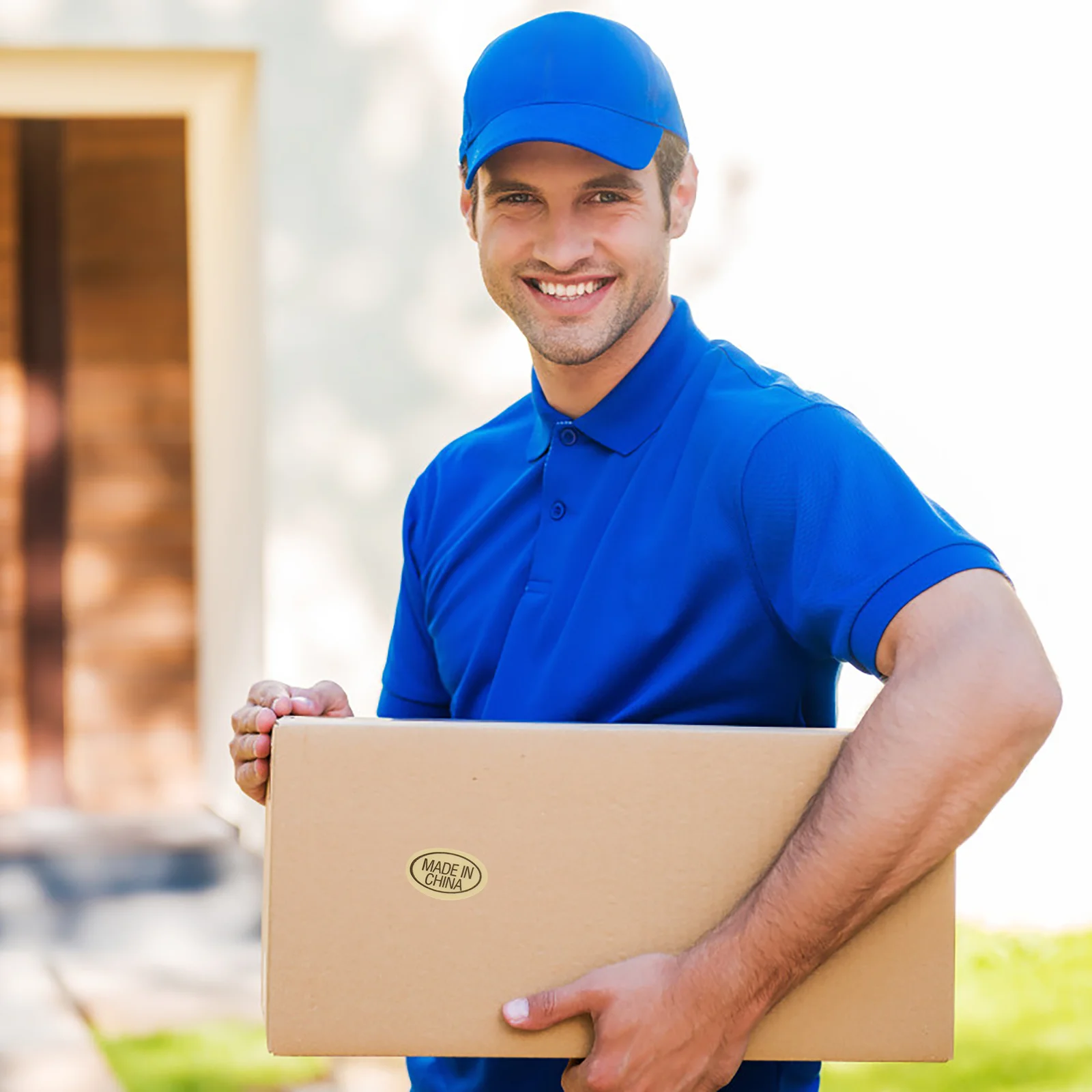 

11700 Pcs Yellow Background Black Sticker China Imported Stickers Labels Waterproof