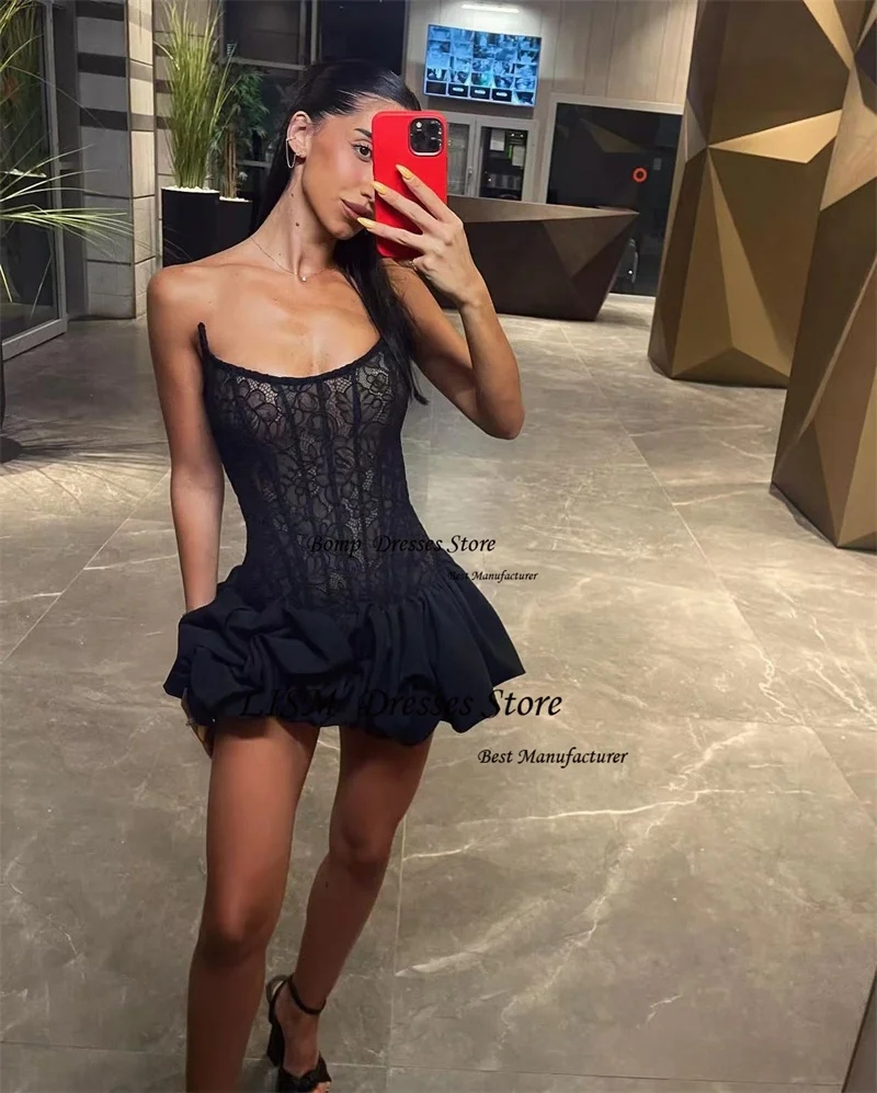 LIAM Mini ชุดเดรสสั้นชุดราตรีลูกไม้ค็อกเทลชุดคําผู้หญิงอย่างเป็นทางการชุด Robe de Soiree