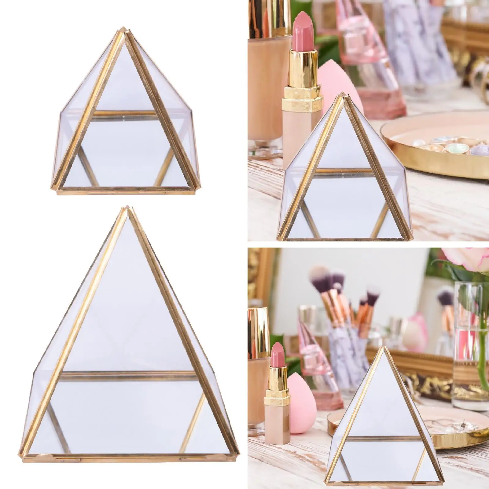 

Glass Jewelry Box Decorative Luxury Dressing Table Centerpiece Display Case Keepsake Box for Chains Pendants Earrings Anklets