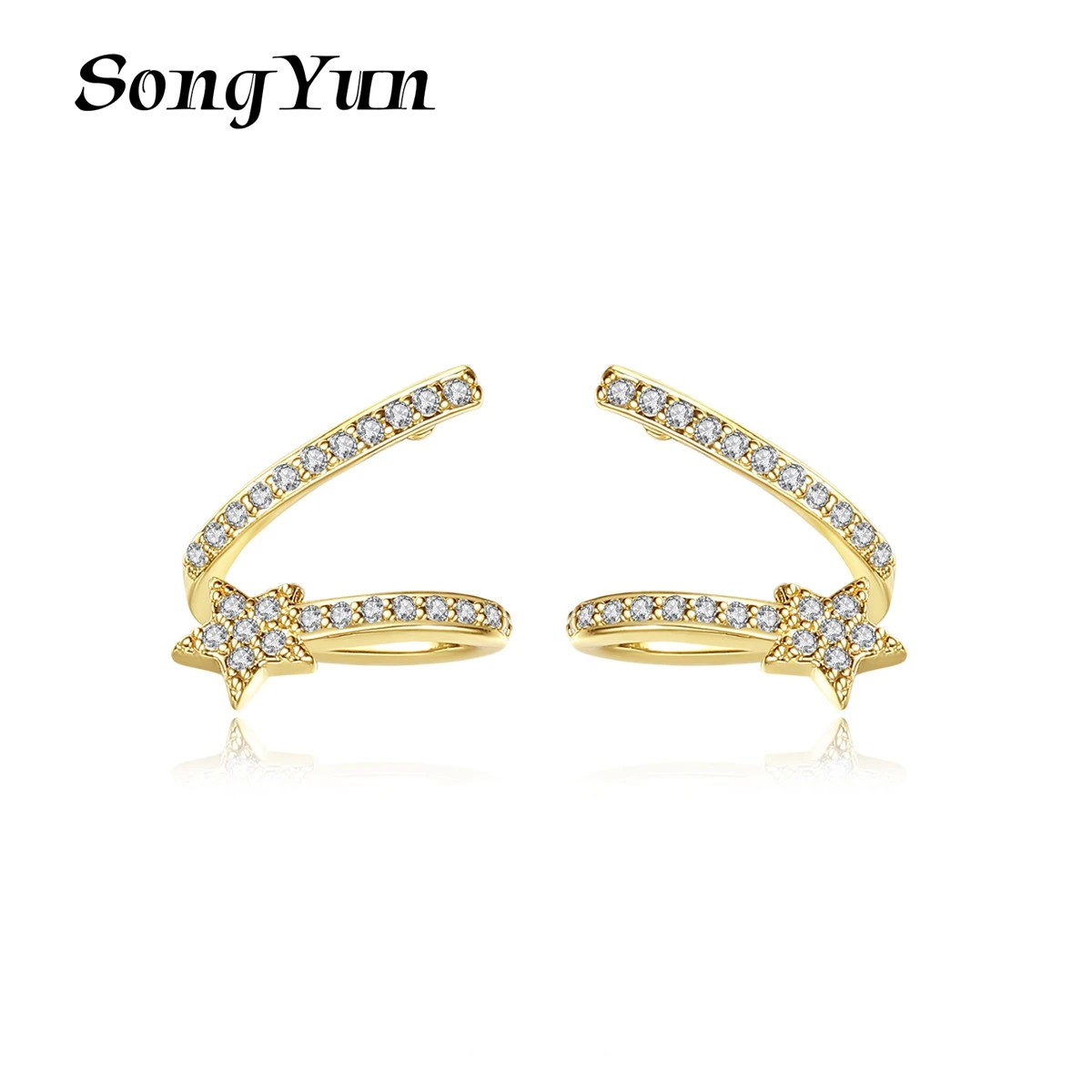 

SongYun Jewelry MHT Quality Brass Stud Earrings Drop CZ 7A Zircon Best Friend Gift Statement Jewelry Women Earring Jewelry