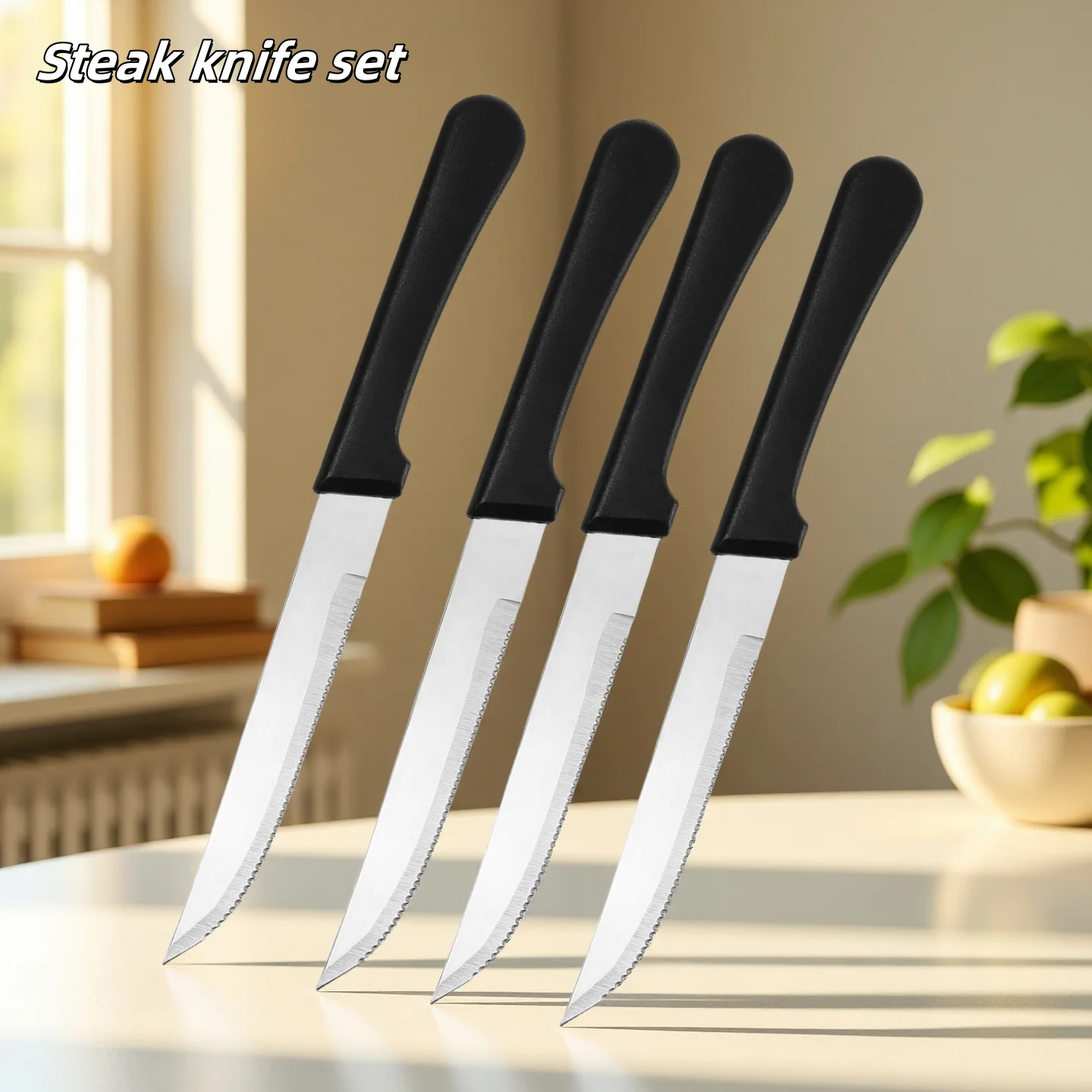 

Stainless Steel Steak Knife Kitchen Utensils Cutlery Practical High Quality Plastic Handle Available In Dishwasher Peel Knife