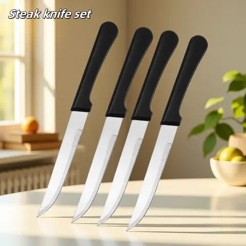 Bilashmart Stainless Steel Steak Knife Kitchen Utensils Cutlery Practical High Quality Plastic Handle Available In Dishwasher Peel Knife