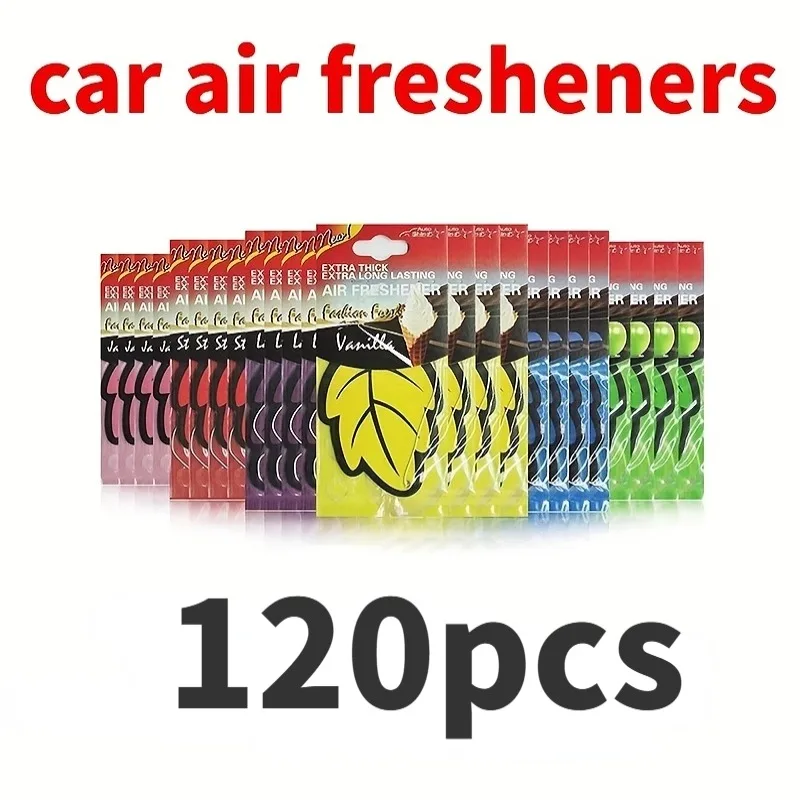 120pc home Air Freshener Natural Paper Auto Hanging Vanilla Perfume Fragrance Leaf Shape Car Interior Accessories Christmas Gift