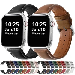 Strap For Apple Watch Band 49mm 45mm 41mm 44mm 40mm Genuine Leather Watchband Bracelet iwatch series 3 5 SE 6 7 8 Ultra