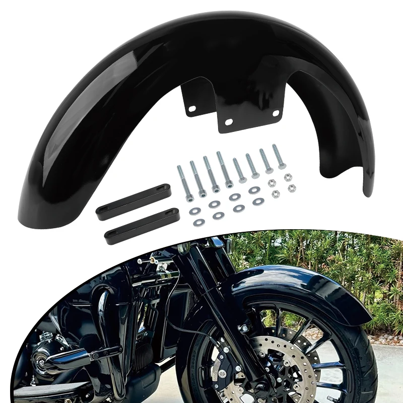 

21" Gloss Black Front Fender For Harley Touring CVO Road Glide Street Glide 2023-2025 2024 Motorcycle Wrap Mudguard