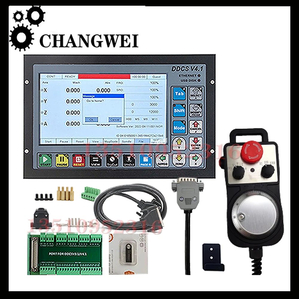 Ddcsv4.1cnc Offline Controller Kit 3/4 Axis Motion Control System Supports U Disk Reading G Code With Emergency Stop Handwheel