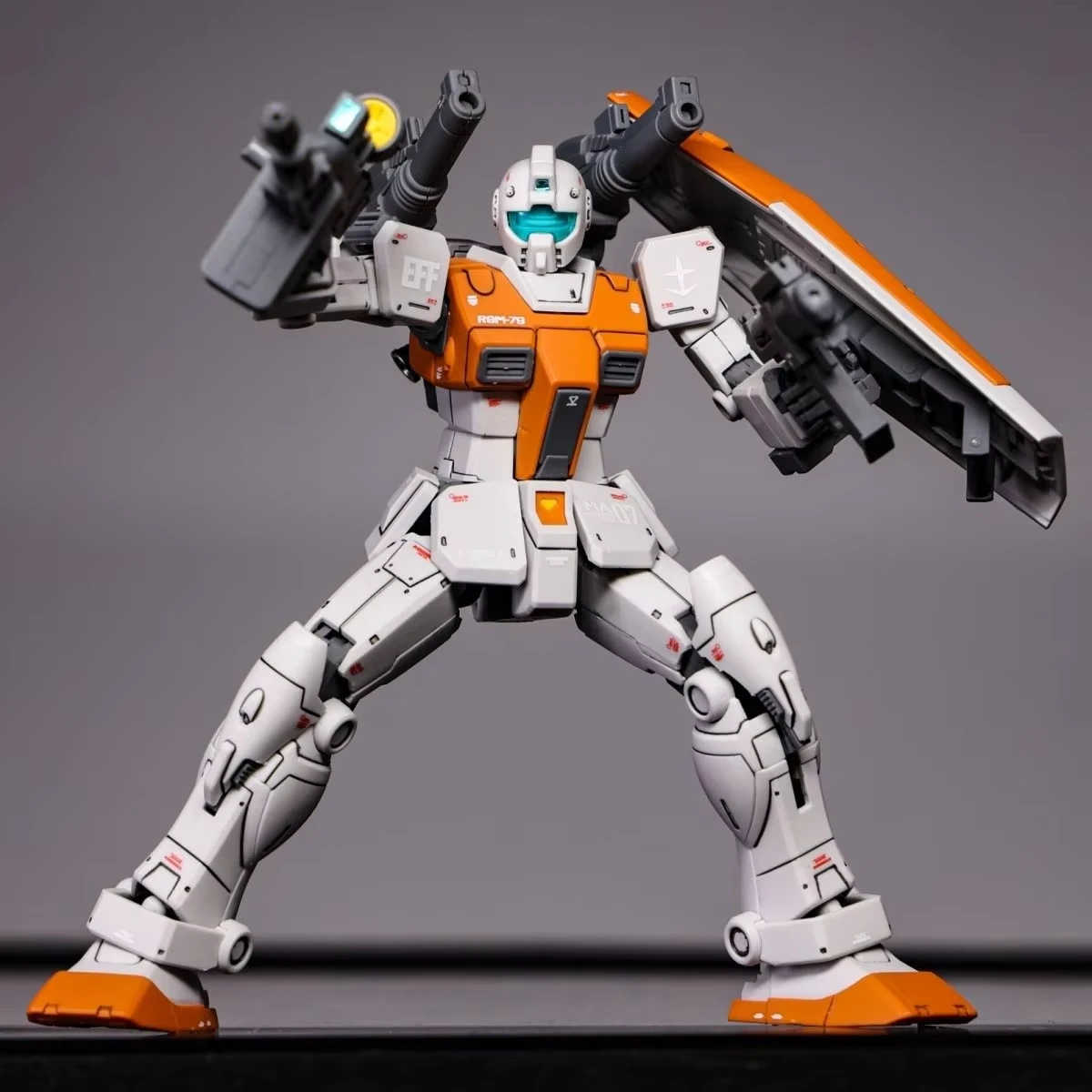 GK Gaoke HG 1/144 RGM-79 GM Moroccan Double Cannon Ver Front Type Model Kit Assembly Action Figures Robot Plastic Model Toy Gift