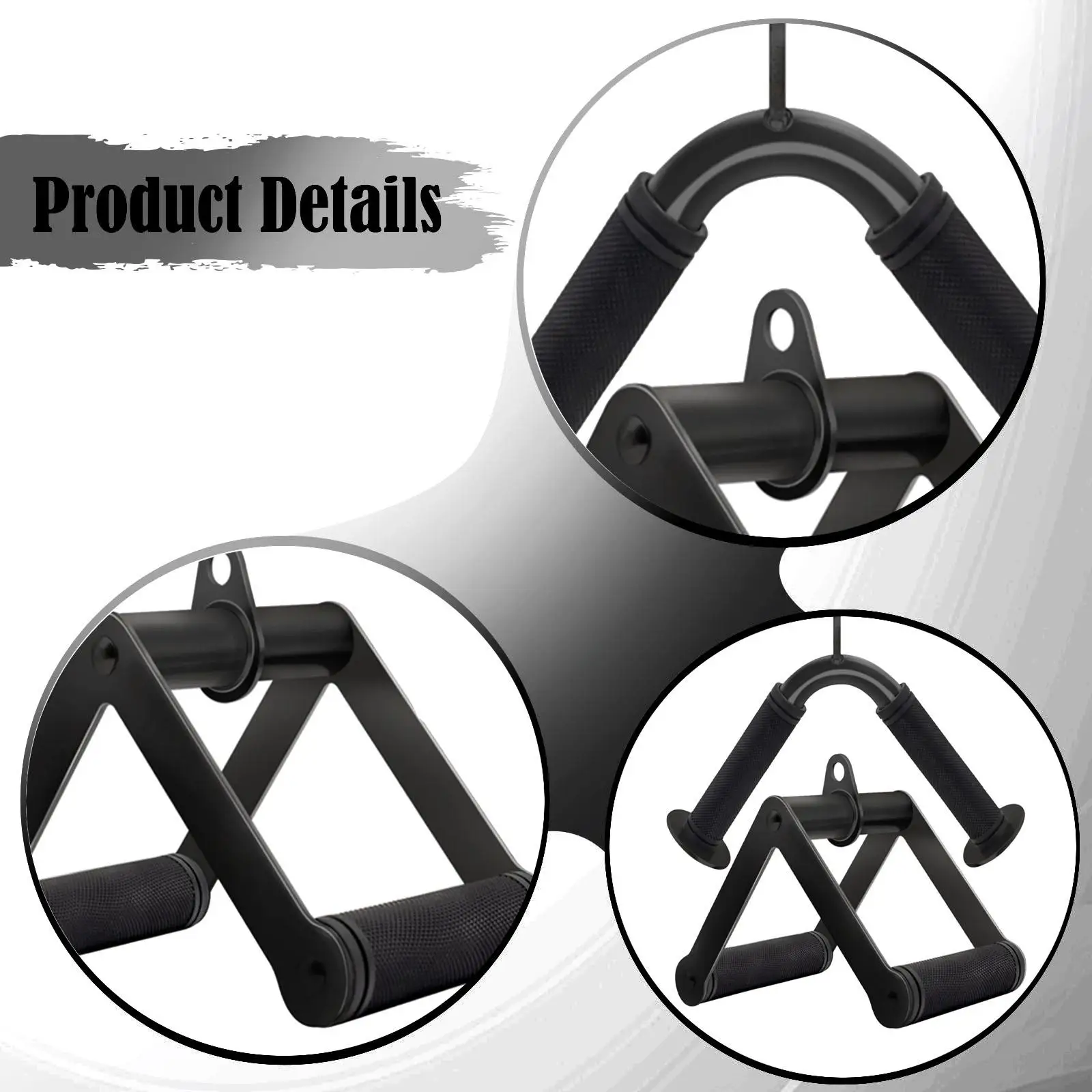 Steel V Bar Pulldown Attachment Double D Row Handle Gym Pulley Accessory for Weight Training and Muscle Building