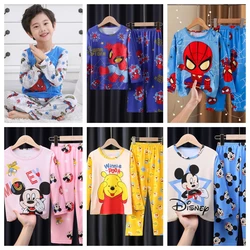 2pcs/set Children Pyjamas Winnie Bear Boys and Girls Sets Kid Mickey Home Wear young boys and girls Travel Casual Sleepwear Suit