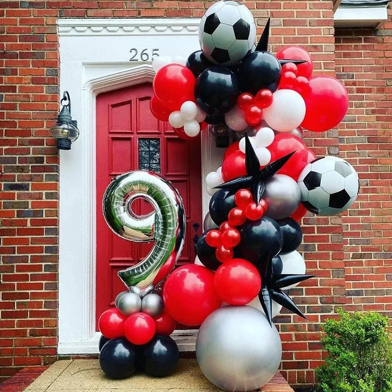 2/4/6 Stücke 22 Zoll 4D Fußball Luftballons Fußball Sport Junge Geburtstag Party Supplies Für Kinder Baby Dusche Geburtstag Party Dekorationen – Detail 4