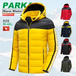 Heren 2023 Winter Nieuw Casual Warm Dik Winddicht Jasje Parkas Heren Mode Herfst Outwear Afneembare Hoed Parka Heren