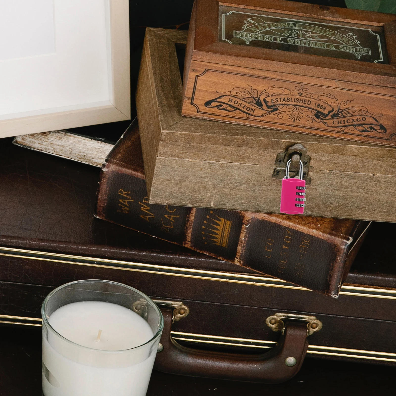 1pc Combination Lock Padlock Zinc Alloy 4 Password Gym Locker Locks for School Cabinet Door Secure Storage