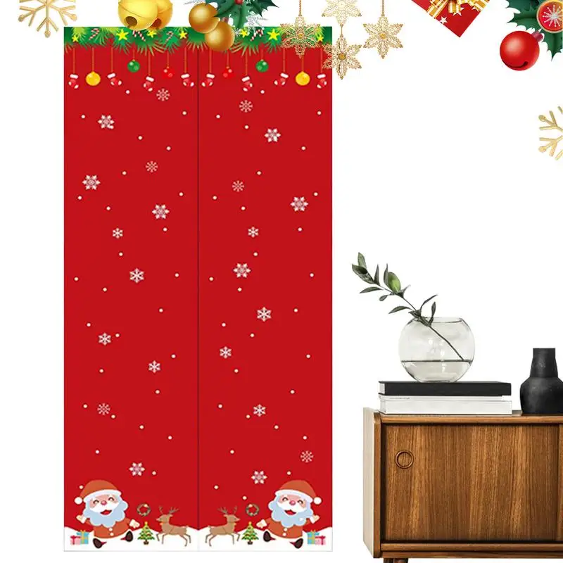 New Christmas Door Curtains Sound Proof Curtains Magnetic 37x80 Inches Thicken Door Cover Blanket Screen Thermal Insulated Door