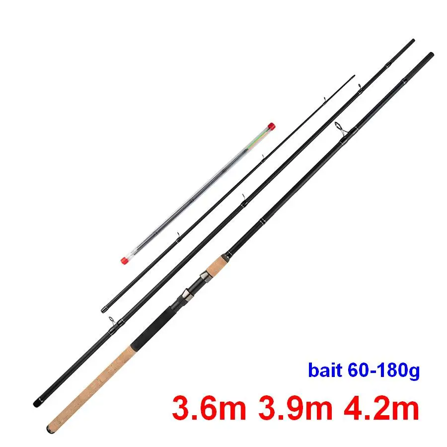 ZZ361 M Fast 3 Sections with Solid 3 Tips Carbonfiber Feeder Surf Casting Rod Bait 60g 120g 180g 3.6m 3.9m 4.2m