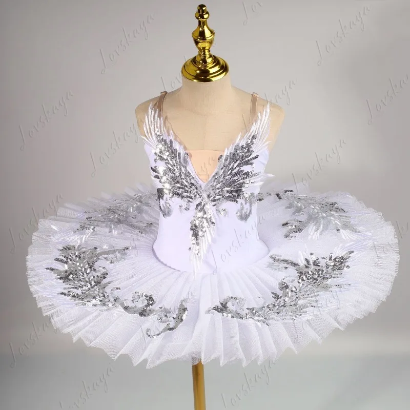 فستان باليه للفتيات بتصميم جديد، زي أداء تنورة منتفخة للأطفال، بدلة أداء رقص البجعة الصغيرة