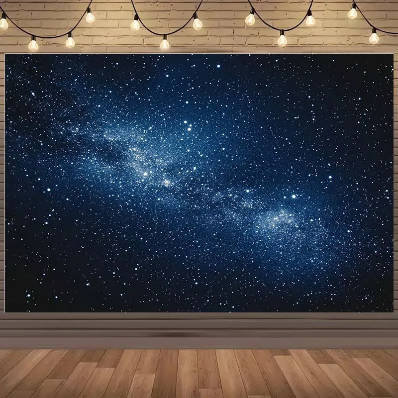 Milky Way Sternenhimmel-Hintergrund – Ein lebendiges kosmisches Thema für Fotografie und Partydekoration, Polyester