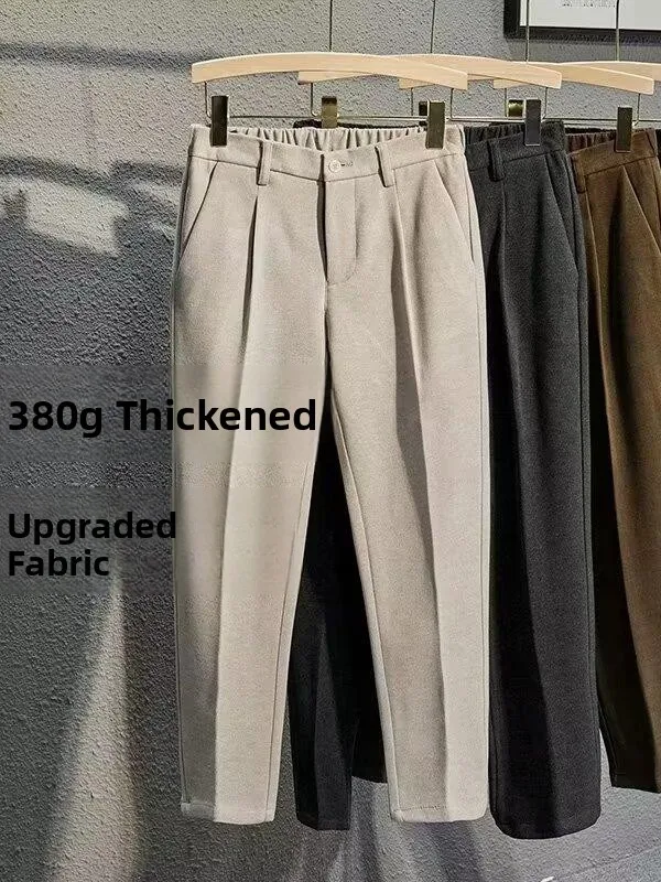 

Осень-зима мужские шерстяные брюки повседневная одежда Fce Thiened утягивающие длинные брюки с девятью очками корейский универсальный