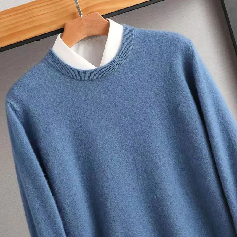 Cashmere Cotton Blend Pullover Men Sweater 2023 Autumn Winter Classic Solid Color Jersey Hombre Pull Homme Man Knitted Sweaters