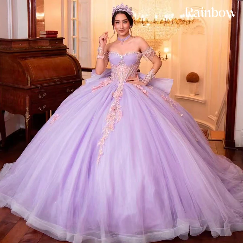 

Off The Shoulder Quinceneara Dress Ruffled Organza With Embroidered Lace Prom Party Gown Sleeveless Customized Vestido De Noche