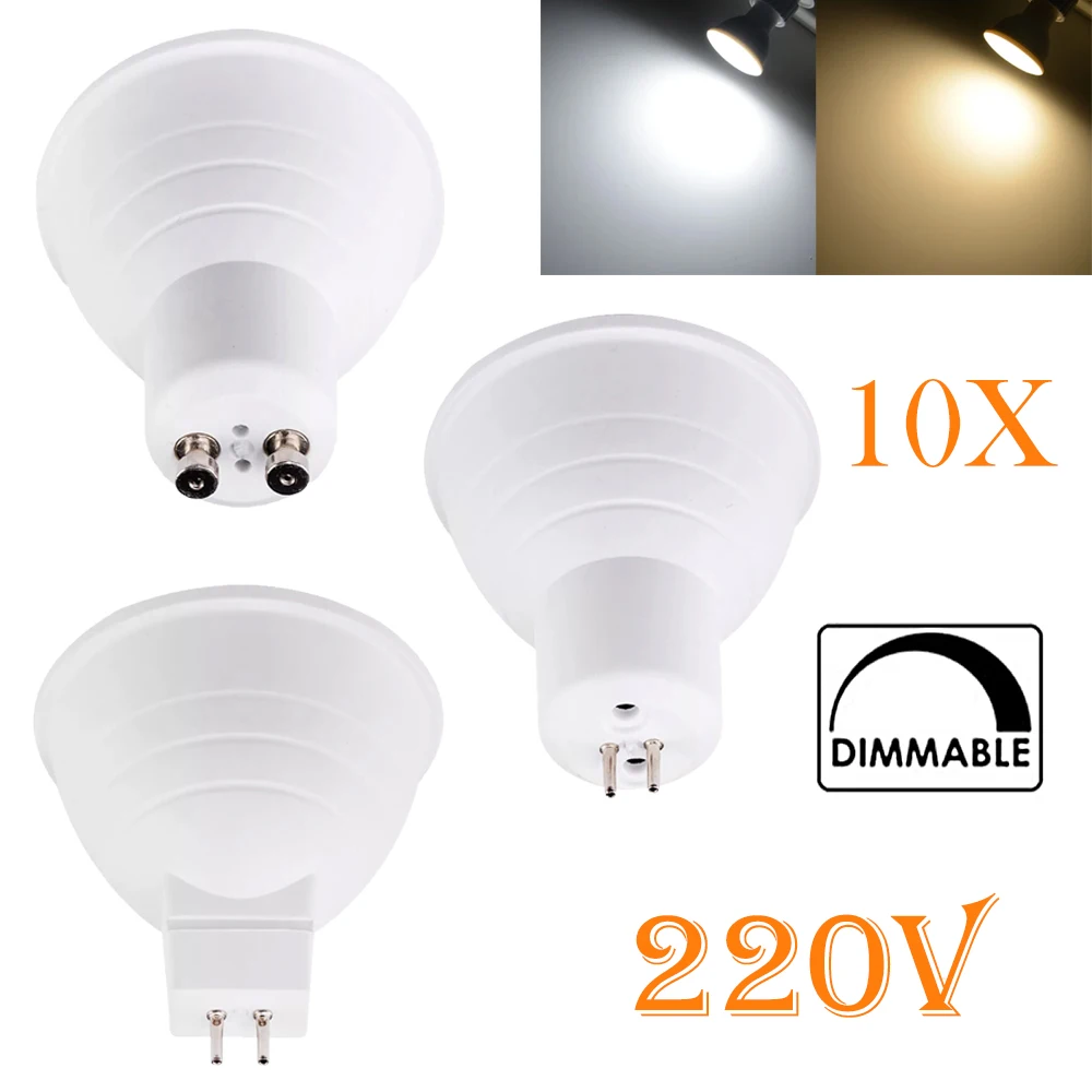 

10x GU10 MR16 GU5.3 Led Spotlight Bulb 7W 220V Downlight Ceiling Spotlights High Power Lamp Living Room Lighting 3000K/6500K