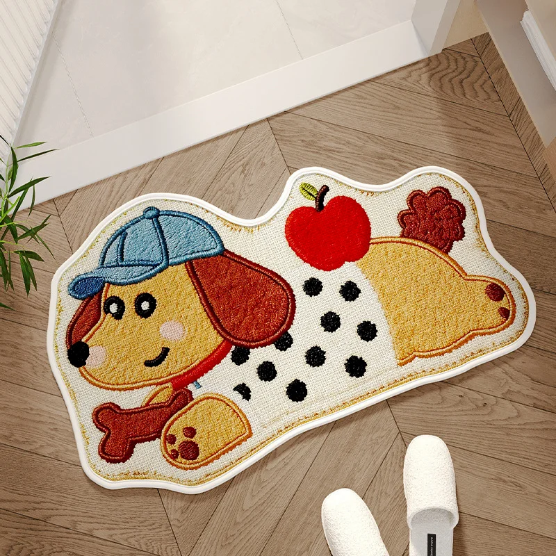 VIKAMA Cute Cartoon Animal Non‑Slip Shower Floor Rug Water Proof Bath Mat for Bathroom Shower Room Home Decor