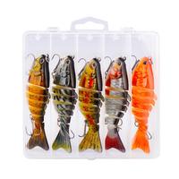 3/5Pcs 10CM/15.5G Multi-Jointed Fishing Lure with Hooks Realistic 7-Section Swimbait Plastic Artificial Bait Freshwater Saltwate